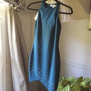 Teal blue dress with grommets